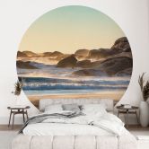 Papier peint plage au lever du soleil en Afrique - Hugonnard - Rond - papier peint intissé/papier peint intissé autocollant 