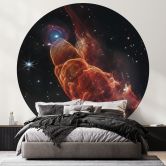 Fototapet James Webb Telescope - Cosmic Hurricane Herbig Haro 49/50 - Rund - vliesetapet/selvklæbende non-woven tapet 