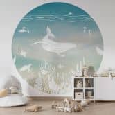 Wall Mural Underwater World Paradise - Ombre - Kikki Belle - Round - non self-adhesive/self-adhesive wallpapers 