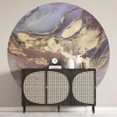 Wall Mural with marble effect - Noble structures in gold and purple - Shelest - Round - non self-adhesive/self-adhesive wallpapers 