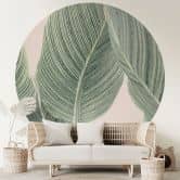 Papier peint photo rond Plante Calathea - Sisi & Seb - papier peint intissé/papier peint intissé autocollant 