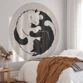 Round wall mural Cats Ying & Yang - Tunaboylu - non self-adhesive/self-adhesive wallpapers 