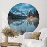 Wandtattoo Bergidylle am abendlichen See - Bing Li - Rund 