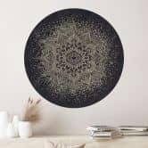 Wandtattoo Elegantes Mandala in Schwarz-Gold - Bloomery Decor - Rund 