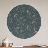 Sticker mural Oiseaux exotiques dans la forêt - Décor Bloomery - Rond 