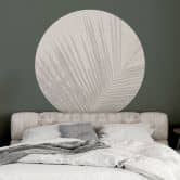Sticker mural feuilles de palmier en lin - Bloomery Decor - Rond 