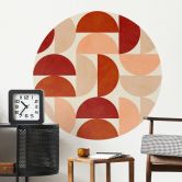 Sticker mural Demi-cercles abstraits dans des tons naturels chauds - Bré - Rond 