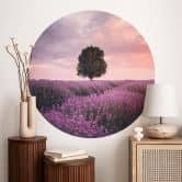 Wall sticker Purple lavender fields at sunset - Cevik - Round 