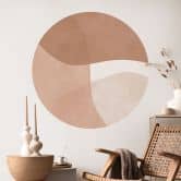 Sticker mural Boho formes aquarelles dans les tons de brun - Costa - Rond 