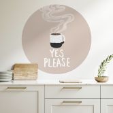Muursticker Warme kop koffie in de ochtend - EMELIEmaria - Rond 