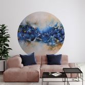 Autocollant mural Interaction bleu et or - Fedrau - Rond 