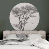 Wandtattoo Minimalistischer Baum in ruhiger Landschaft - Flour - Rund 