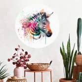 Sticker Mural Heine - Rainbow Zebra 