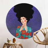 Wandtattoo Frau im Mohnblumenkleid - Hülya - Rund 
