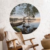 Wandtattoo Blick auf den See - Landschaft Rund - Keller 