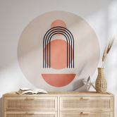 Muursticker Abstracte geometrie in perzikkleuren - Kubistika 
