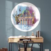 Wandtattoo Berlin - Rund - Love your City 