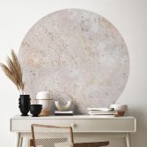 Sticker mural texture d'un mur de pierre beige - Pictufy Studio - Rond 
