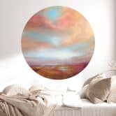 Sticker mural Champ lumineux dans la lumière du soleil - Schmucker - Rond 
