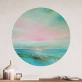 Sticker mural mer turquoise dans la lumière du soir - Schmucker - Rond 