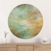 Sticker mural lumière turquoise dorée sur la mer - Schmucker - Rond 