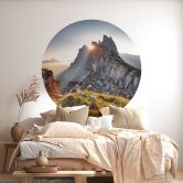 Wallsticker solopgang over bjergene i Sydtyrol - Round 