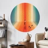 Wall Sticker Kvinde foran regnbue-baggrund - Taudalpoi 