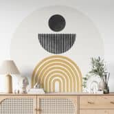Sticker Mural Composition abstraite avec cercle et demi-arc - The Miuus Studio 