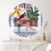 Wallsticker Ferie på balkonen - Tomljanovic - Rund 