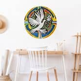 Wandtattoo Bunte Friedenstaube - Inspiriert von Matisse - Zamart - Rund 