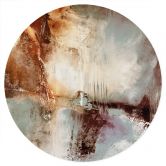 Sticker mural Traces dorées dans la lumière du brouillard - Schmucker - Rond 