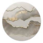 Wandbild Abstrakte Landschaft mit Metallicfarben - Alma - Alu-Dibond - Rund 