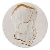 Billede Abstrakt linjekunst i guld og beige - Aluminium dibond - Alma - Rund 
