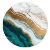 Wandbild Marmor-Fluss aus Gold und Jade - Alpenglow Workshop - Alu-Dibond Rund 