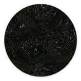 Wandbild Abstrakte Linien Schwarz-gold - Amini - Alu-Dibond Rund 