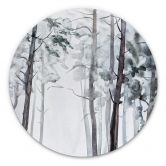 Alu-Dibond Aquarell Wald - Rund 