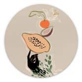 Rundes Wandbild Arty Guava - Papaya Balance - Alu-Dibond 