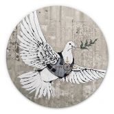 Alu-Dibond Banksy - Die Friedenstaube - Rund 