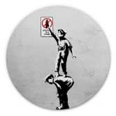 Alu-Dibond Banksy - Graffiti is a crime - Rund 