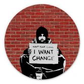 Alu-Dibond Banksy - Keep Coins 