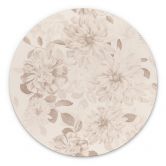 Wandbild Dahlien Shabby Chic Beige - Bloomery Decor - Alu-Dibond Rund 