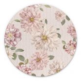 Wandbild Dahlien Shabby Chic Rosa - Bloomery Decor - Alu-Dibond Rund 