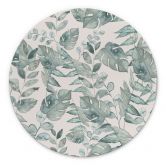 Billede Jungle Leaves Watercolour Cream - Bloomery Decor - Alu-Dibond Round 