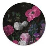 Wandbild Florales Bouquet im Mignon-Stil - Bloomery Decor - Alu-Dibond Rund 