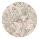Wandbild Tropenblätter im Dschungel Pastell - Bloomery Decor - Alu-Dibond Rund 