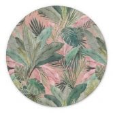 Wandbild Tropenblätter im Dschungel Rosa - Bloomery Decor - Alu-Dibond Rund 