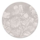 Wandbild Wildblumen in Kreide-Optik Beige - Bloomery Decor - Alu-Dibond Rund 