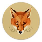 Wandbild Fuchs - Alu-Dibond Rund - Braun 