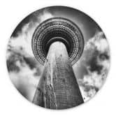 Wandbild Fernsehturm Berlin - Alu-Dibond Rund - Brown 