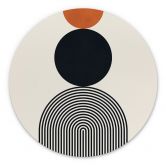 Tableaux Lignes et cercles abstraits en harmonie - Costa - Alu-Dibond Rond 